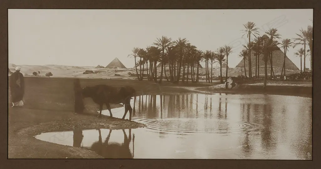 Gabriel Lekegian (1853-1920) 'Camels watering at an Egyptian oasis', Image 1++